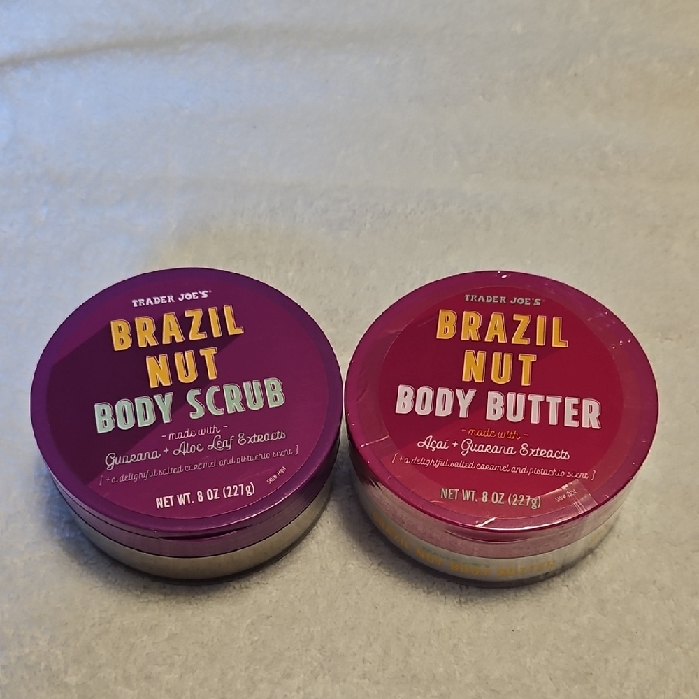 Trader Joe's Brazil Nut Body Scrub and Butter Set - Purple and Pink